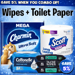 Toilet Paper + Wipes | Save 5% • Mix & Match