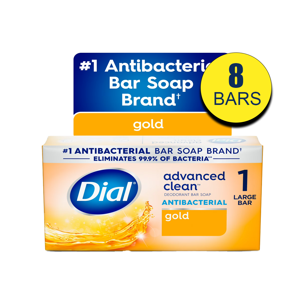 Dial Gold Antibacterial Deodorant Bar Soap, 4 oz, 8 Bars