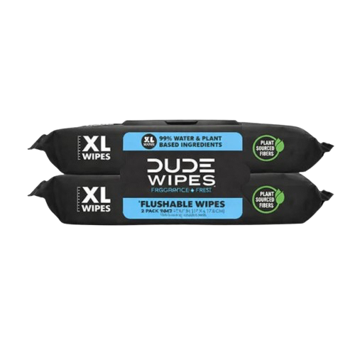 Dude Wipes XL Fragrance Free Flushable, 50 count, 2 pack (100 wipes)