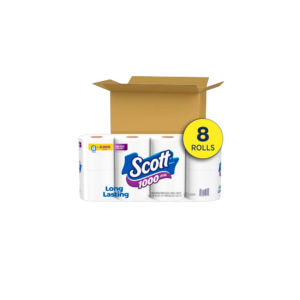 Scott 1000 Toilet Paper, 8 Rolls, 1,000 Sheets per Roll