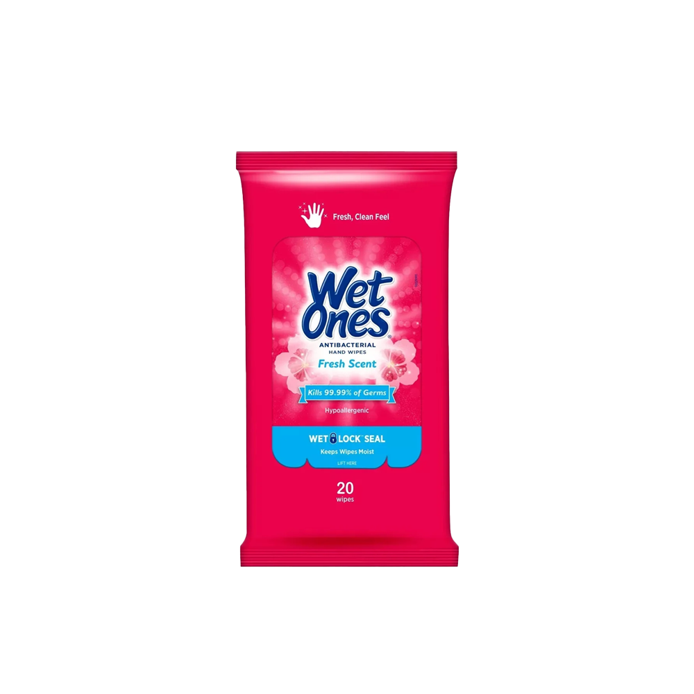 Wet Ones Antibacterial Hand Wipes, Fresh Scent, 20 Ct
