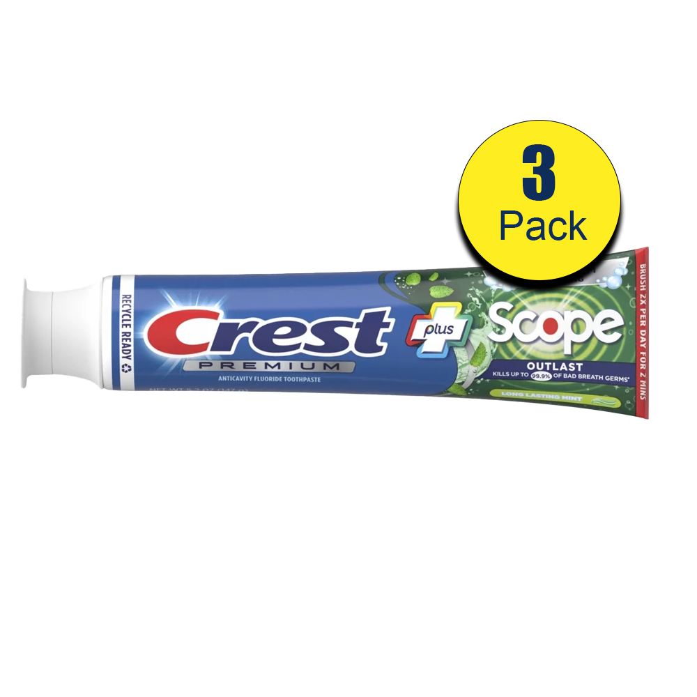 Crest Complete + Scope Outlast Ultra Toothpaste, 6.3 oz., 3 pack
