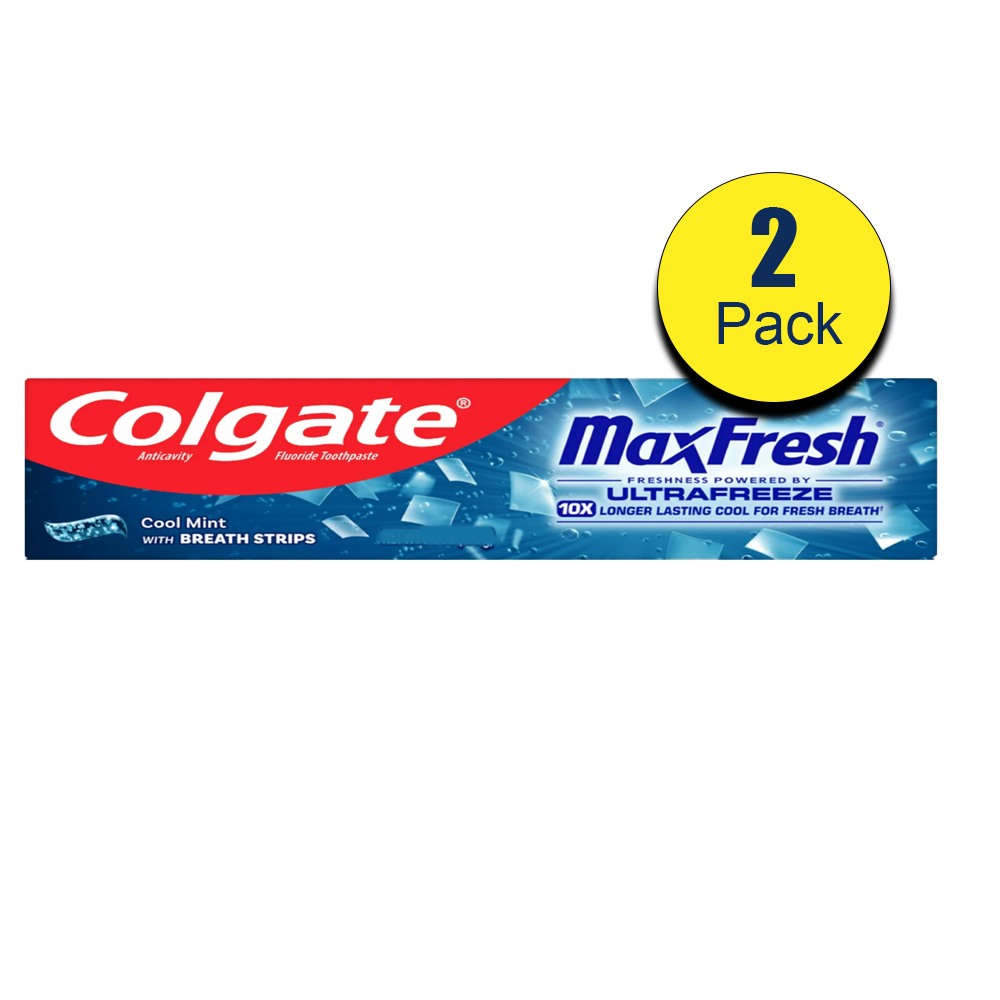 Colgate MaxFresh Toothpaste, Cool Mint, 7.3 oz, 2 pack